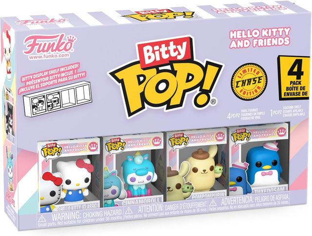 Imagen de la oferta: Funko Bitty Pop! 4 Pack: Sanrio - Hello Kitty - Cinnamoroll - Pompompurin - Mystery Mini Figure - Styles May Vary Y una Mini Figura misteriosa Sorpresa - 0,9 Pulgadas (2,2 cm) Coleccionable