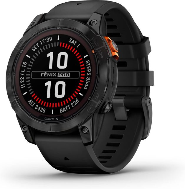 Imagen de la oferta: Garmin fēnix ​​7 Pro Solar, Reloj GPS Multideporte con Carga Solar, Pantalla táctil, Linterna LED, frecuencia cardíaca, mapas, música y 22 días de batería, Negro