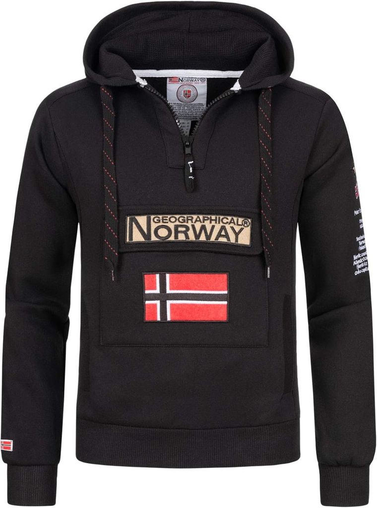 Imagen de: Geographical Norway para Hombre Sudadera con Capucha, Sudadera con Media Cremallera y riñonera, Sudadera con Capucha de Manga Larga, producción Casual de BANS de Ocio