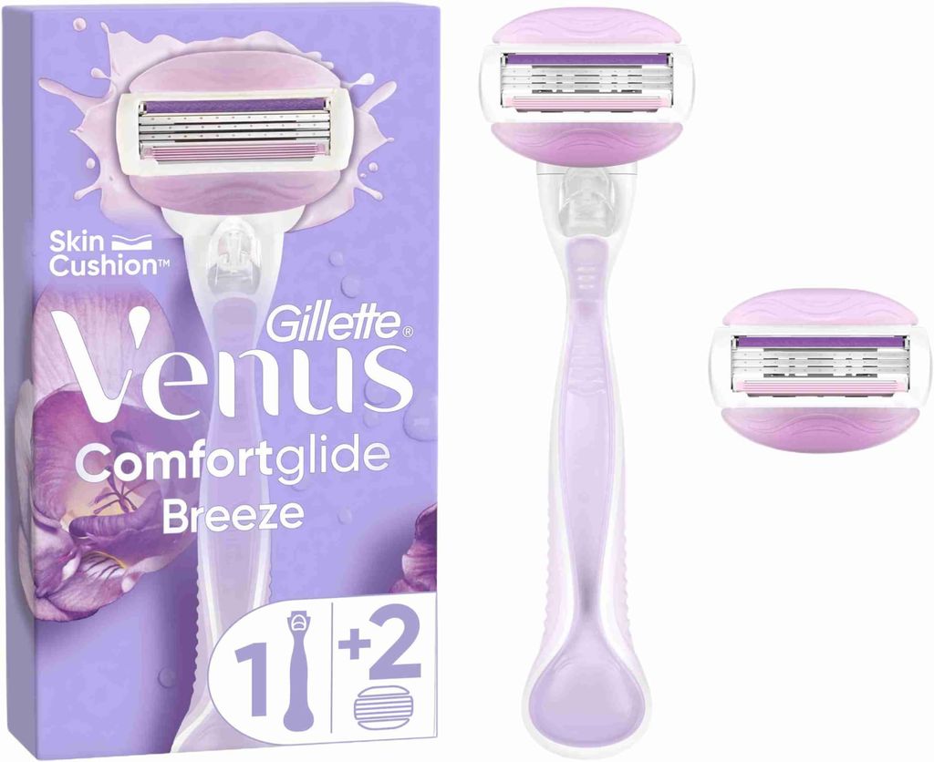 Imagen de: Gillette Venus ComfortGlide Breeze Máquinilla de Depilación Para Mujer + 2 Cuchillas de Recambio, 3 Venus Recambios Para Una Depilación Suave, Apurada Y Duradera (el embalaje puede variar)