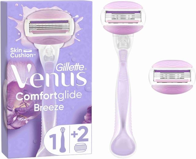 Imagen de la oferta: Gillette Venus ComfortGlide Breeze Máquinilla de Depilación Para Mujer + 2 Cuchillas de Recambio, 3 Venus Recambios Para Una Depilación Suave, Apurada Y Duradera (el embalaje puede variar)
