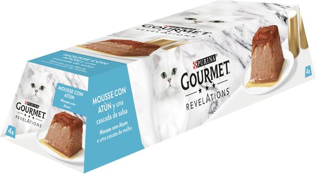 Imagen de la oferta: GOURMET Revelations, Comida Húmeda para Gato Adulto, Mousse con Salsa con Atún, 6 Packs de 4 Pirámides de 57 g. (24 pirámides)