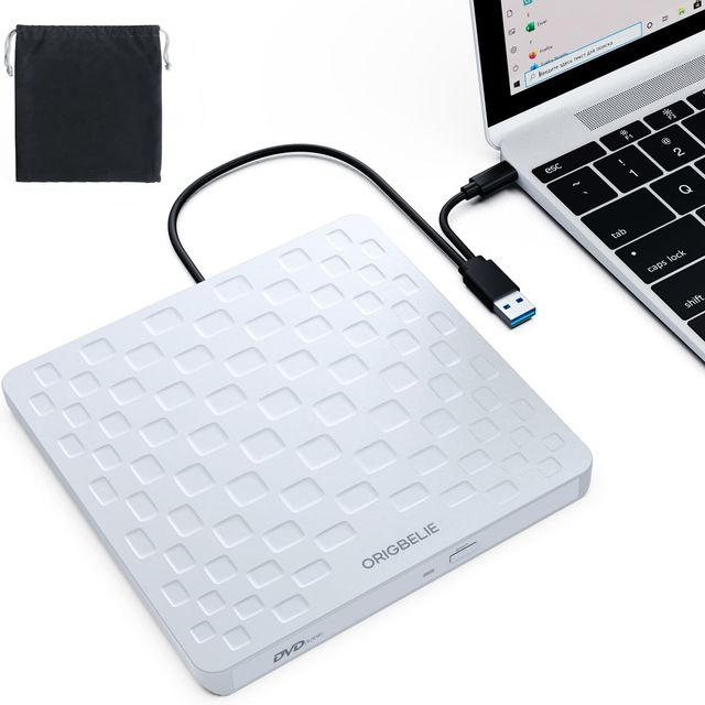 Imagen de la oferta: Grabadora CD DVD Externa, Ultra Delgado 13mm USB 3.0 Tipo C Portátil CD DVD +/- RW, Plug & Play Lector de CD Externo para Portatil, Windows 11/10/8/7/XP/Vista, Linux y Mac OS, Blanco