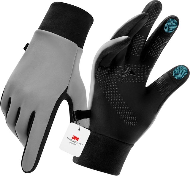 Imagen de la oferta: GXCROR Guantes de invierno con aislamiento térmico 3M, pantalla táctil y antideslizantes, adecuados para correr, ciclismo, senderismo, conducción y actividades al aire libre