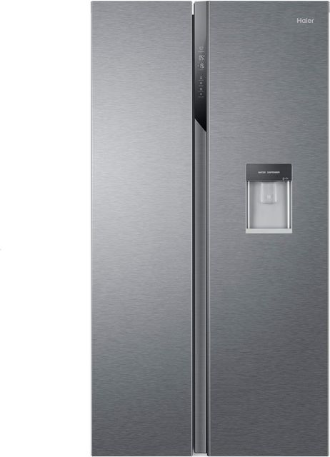 Imagen de la oferta: Haier SBS 90 Series 3 HSR3918EWPG Frigorífico Side by Side con Dispensador de Agua, Americano, Apertura 90 grados, Motor Inverter, Ancho 90 cm, Capacidad XXL 521 L, Total No Frost, Clase E, Inox