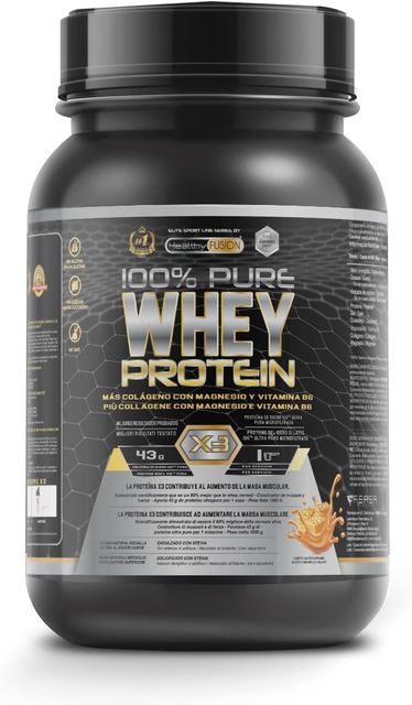 Imagen de la oferta: Healthy Fusion Whey Protein | Proteína Whey pura con Colágeno + Magnesio | Mejora tus entrenamientos | Protege y aumenta la masa muscular | 1000g de proteína