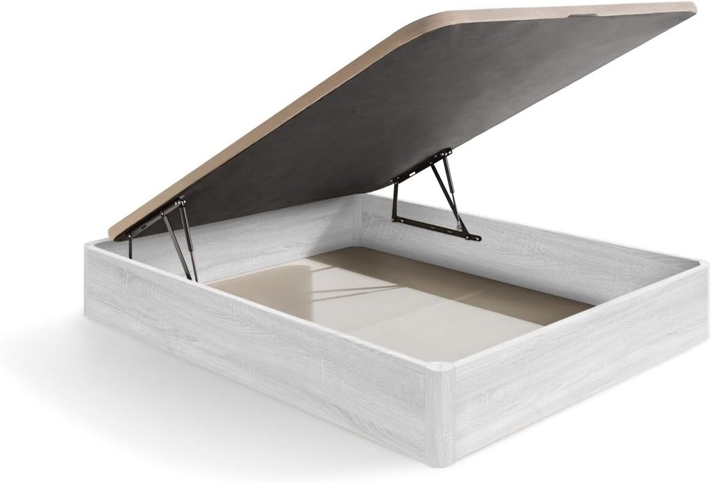 Imagen de: HOGAR24 ES | Canapé Abatible con Tapa Transpirable 3D | Arcón de Almacenaje Gran Capacidad | Color Ártico | Medidas: 135x190 cm