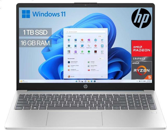 Imagen de la oferta: HP 15-fc0241ns - Ordenador portátil de 15.6" FHD (AMD Ryzen 5-7520U, 16 GB RAM, 1TB SSD, AMD Radeon Graphics, Windows 11) Plata y Azul - Teclado QWERTY Español