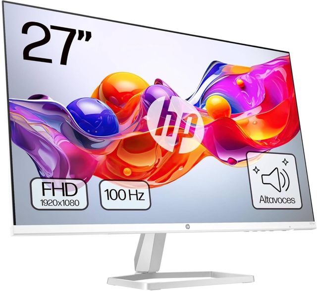 Imagen de la oferta: HP 527sa- Monitor de 27" FHD con Altavoces Integrados (1920x1080, IPS, 100 Hz, 5ms, 99% sRGB, 300 Nits, contraste 1500:1) Blanco con Soporte Plateado