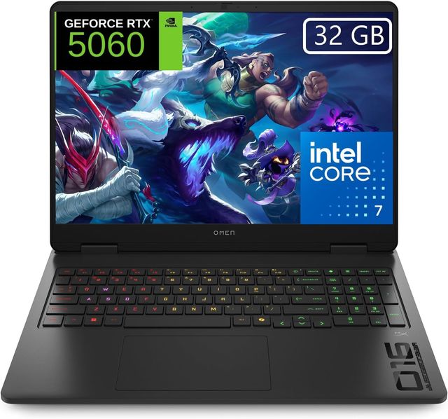 Imagen de la oferta: HP OMEN - Ordenador portátil Gaming 16" 2K (Intel Core 7-240H, 32GB RAM, 1TB SSD, NVIDIA Geforce RTX 5060, FreeDos) - Negro - Teclado QWERTY Español