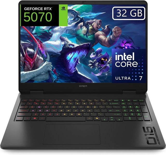 Imagen de la oferta: HP OMEN - Ordenador portátil Gaming 16" 2.5K WQXGA (Intel Ultra 7 255H, 32GB RAM, 1TB SSD, NVIDIA GeForce RTX 5070, 8GB 115 TDP, FreeDos) - Negro - Teclado QWERTY Español