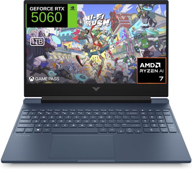Imagen de la oferta: HP Victus - Ordenador portátil Gaming 15" FHD (AMD Ryzen AI 7 350, 16GB RAM, 1TB SSD, NVIDIA RTX 5060, FreeDos) Azul - Teclado QWERTY Español