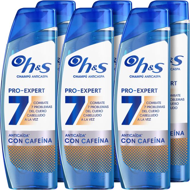 Imagen de la oferta: H&S Champú Anticaspa Pro-Expert 7 Defensa Caída de Pelo con Cafeína 300ml. Combate 7 Problemas del Cuero Cabelludo para Protección Completa Pack de 6