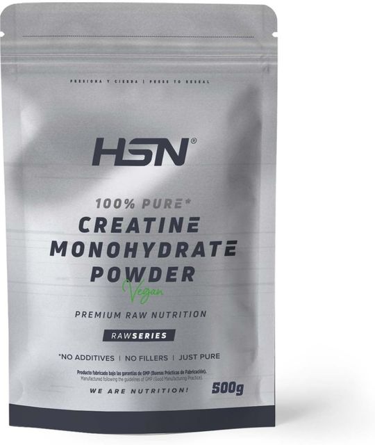 Imagen de la oferta: HSN Creatina Monohidrato en Polvo Sin Sabor 500g | 100% Monohidrato de Creatina Micronizada | No Incluye Dosificador | Sin Añadidos y Libre de Contaminantes | No-GMO, Vegano, Sin Gluten