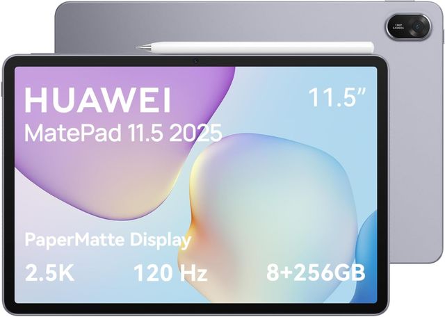 Imagen de la oferta: HUAWEI MatePad 11.5 2025 Tablet, Pantalla PaperMatte de 2.5K y 120 Hz Comodidad Visual, 8+256 GB, Batería de 10,100 mAh, Supercharge de 40 W, Altavoces Cuádruples, con M-Pencil Lápiz óptico