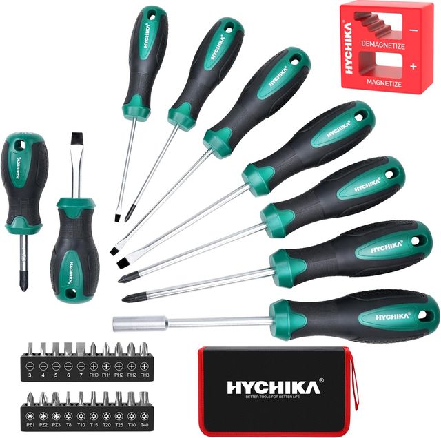 Imagen de la oferta: HYCHIKA Juego Destornilladores 30 Pzs, Kit Destornilladores Incluye Paquete de Almacenamiento, Aplicable a DIY, Muebles de Montaje, Mantenimiento Familiar, Uso del Taller