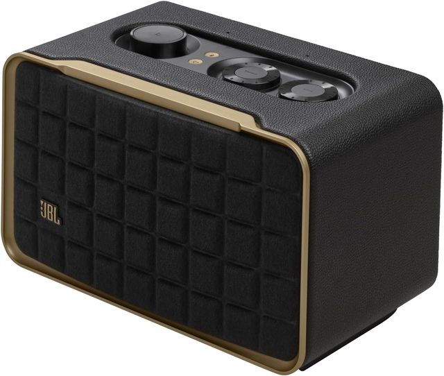 Imagen de la oferta: JBL Authentics 200, altavoz inteligente con tecnología Bluetooth, diseño retro, con cuadrícula gris, Wi-Fi integrado, Google Assistant, Amazon Alexa, AirPlay, JBL One App, negro