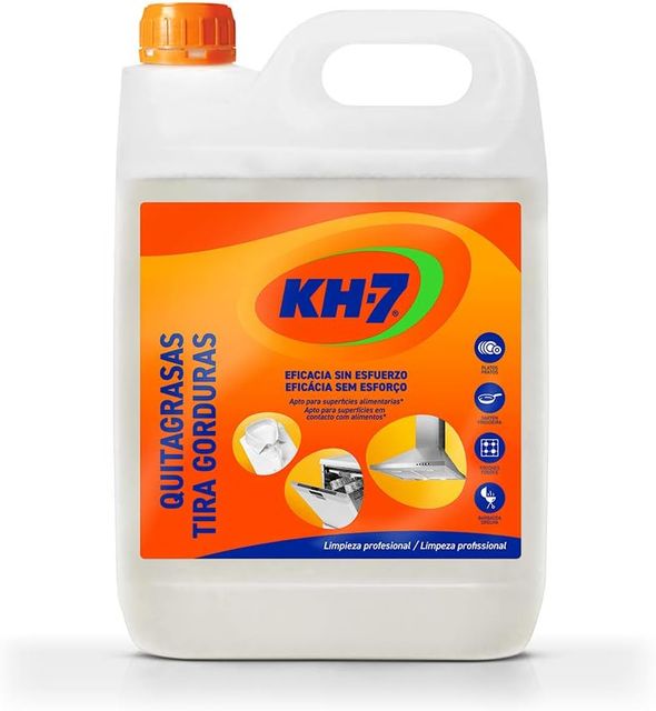 Imagen de la oferta: KH7 Quitagrasas, Desengrasante | Elimina Grasa y Suciedad | Aplícalo en Cocina, Ropa, Exterior o Vehículos | Apto para todas las Superficies y Tejidos | Profesional 5L