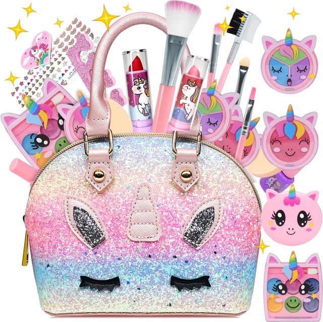 Imagen de la oferta: Kit de Maquillaje para Niño - Unicornio Juguete Maquillaje para Niñas Makeup Set,Juego de Maquillaje y No Tóxico,Regalo de para Niñas,Cadeau de Noël Anniversaire Jouet pour Princesse Fille 4-12 ANS