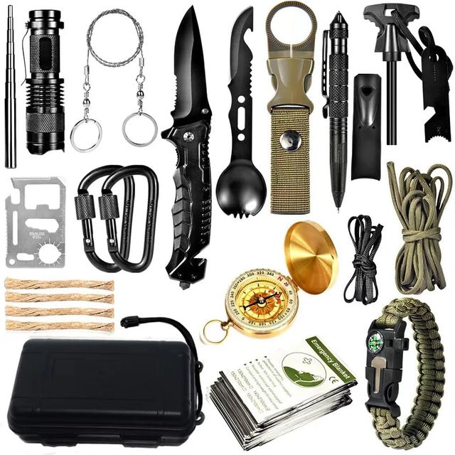 Imagen de la oferta: Kit de Supervivencia, Survival Kit 33 en 1 es la Mejor Herramienta de Supervivencia para los supervivientes Salvajes e Ideal para Las Aventuras de Acampada al Aire Libre