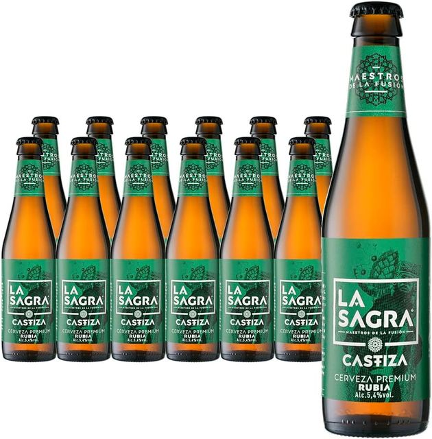 Imagen de la oferta: La Sagra Castiza - Cerveza estilo Blonde Ale - Alc. 5,4% vol. - Caja de 12 botellas de 330 ml - Total: 3960 ml