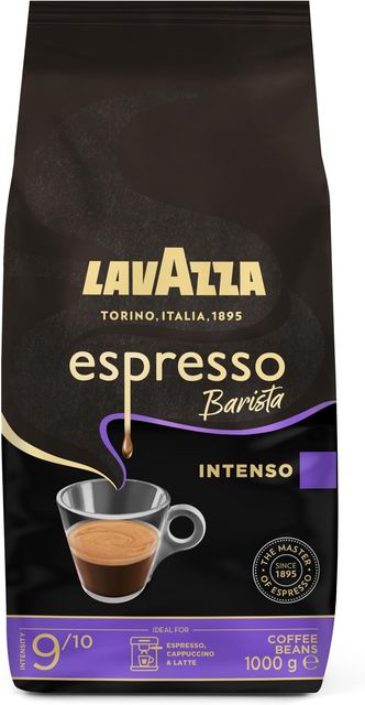 Imagen de la oferta: Lavazza, Espresso Barista Intenso, Café en Grano Natural Tostado, Ideal para Máquina de Café Espresso o Superautomática, con Notas Aromáticas de Cacao y Madera, Intensidad 9/10, Tueste Medio, 1 kg