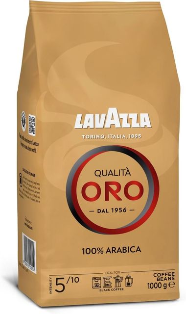Imagen de la oferta: Lavazza, Qualità Oro, Café en Grano Natural, Ideal para la Máquina de Café Espresso, con Notas Aromáticas de Frutas y Flores, 100% Arábica, Intensidad 5, Tueste Medio, Paquete de 1 kg