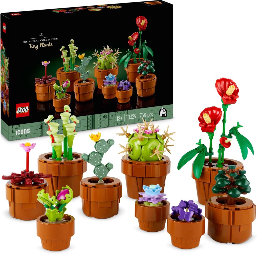 Imagen de: LEGO Botanical Plantas Diminutas con 9 Flores Artificiales para Construir en Maceta de Terracota, Decoración del Hogar, Regalo de Cumpleaños para Mujer, Hombre, Esposa o Esposo 10329
