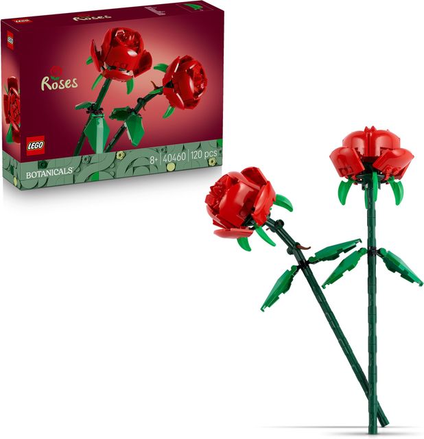 Imagen de la oferta: LEGO Botanicals Rosas - Detalle por el Día de la Madre - Flores Artificiales Rojas Compatible con Ramos - Decoración Floral para Dormitorio Infantil y Escritorio - 40460