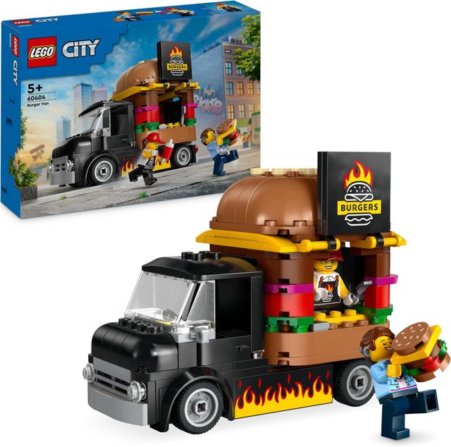 Imagen de la oferta: LEGO City Camión Hamburguesería, Food Truck de Juguete, Regalo para Niños y Niñas de 5 Años o Más, Juego Imaginativo con Furgoneta y Cocina, Minifigura de Vendedora, Accesorio de Hamburguesa 60404