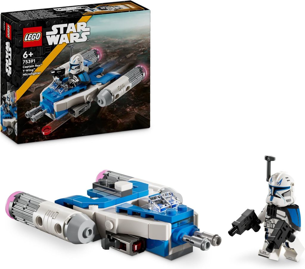 Imagen de: LEGO Star Wars: Las Guerras Clon Microfighter: ala-Y del Capitán Rex Nave Estelar de Juguete Coleccionable para Construir y Minifigura, Regalo para Niños y Niñas de 6 Años o Más 75391