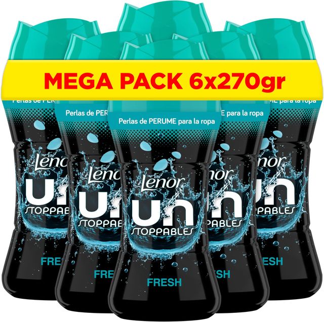 Imagen de la oferta: Lenor UNstoppables Perlas de Perfume para la Ropa, 133 Lavados (6 x 270g), Suavizante con Fragancia Fresca, Potenciador de Frescor