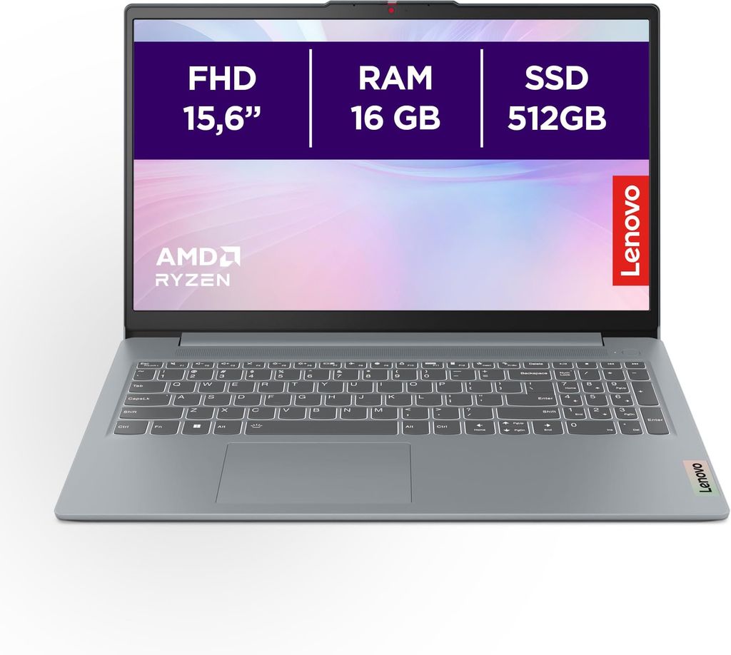 Imagen de: Lenovo IdeaPad Slim 3 Gen 8 – Ordenador Portátil 15.6" FHD AMD Ryzen 5 5625U, 16 GB RAM, 512 GB SSD, Gráficos AMD Radeon Integrados, Wi-Fi 6, Sin Sistema Operativo Teclado QWERTY Español - Gris