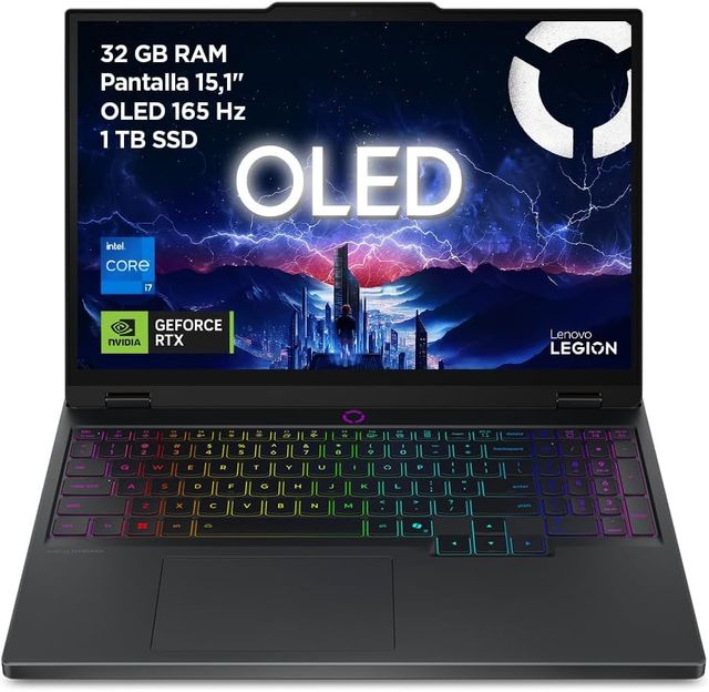 Imagen de la oferta: Lenovo Legion 5 Gen 10 – Ordenador Portátil Gaming IA 15.1" WQXGA OLED (Intel Core i7-13650HX, NVIDIA GeForce RTX 5070, 32 GB RAM, 1TB SSD, Wi-Fi 7, Sin Sistema Operativo) Teclado RGB Español - Negro