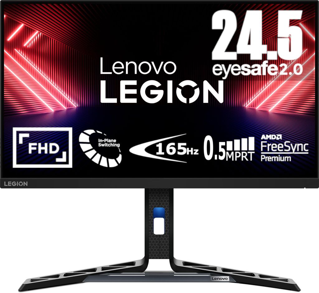 Imagen de: Lenovo Legion R25i-30 - Monitor Gaming 24.5'' FullHD con EyeSafe (IPS, 165Hz, 0.5ms, HDMI+DP, FreeSync Premium, Altavoces) Ajuste de inclinación/Altura/Pivot/Giro - Negro