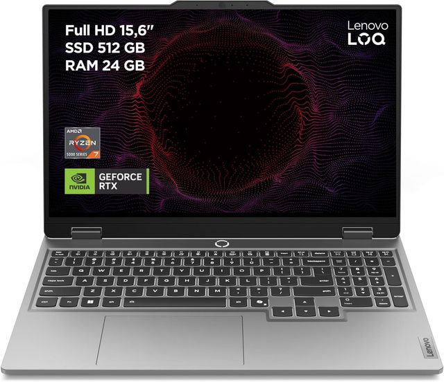 Imagen de la oferta: Lenovo LOQ Gen 9 - Ordenador Portátil Gaming IA 15.6" FHD, 144 Hz (AMD Ryzen 7 7435HS, NVIDIA GeForce RTX 4050, 24 GB RAM, 512 GB SSD, Wi-Fi 6, Sin Sistema Operativo) Teclado QWERTY Español - Gris