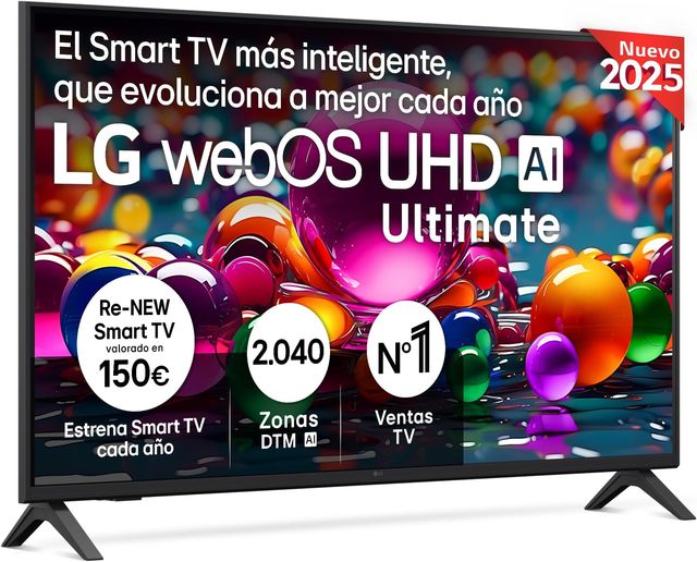 Imagen de la oferta: LG 43UA73006LA - TV 43", UHD 4K, WebOS 25, Ultimate IA, HDR10 Pro, Super Upscaling, Dolby Digital Plus, Google Assistant, Negro