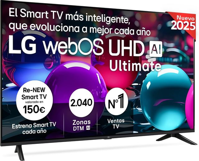 Imagen de la oferta: LG 50UA73006LA - TV 50", UHD 4K, WebOS 25, Ultimate IA, HDR10 Pro, Super Upscaling, Dolby Digital Plus, Google Assistant, Negro