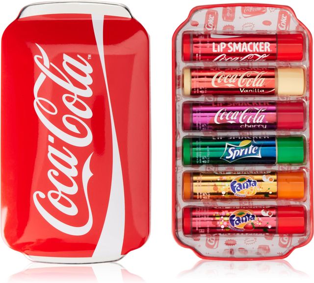 Imagen de la oferta: Lip Smacker Coca Cola Tin Collection, Set de 6 Bálsamos Labiales Surtidos con Sabores Auténticos de Coca-Cola, Fanta y Sprite