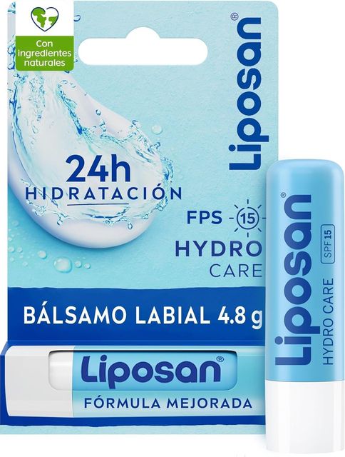 Imagen de la oferta: Liposan Hydro Care FPS 15 (1 x 4,8 g), cacao de labios con 24 horas de hidratación, bálsamo labial con protección solar, bálsamo hidratante para unos labios bonitos y suaves