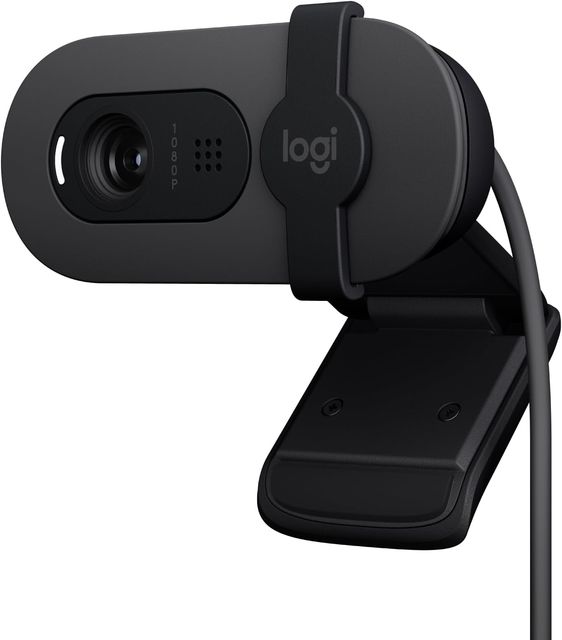 Imagen de la oferta: Logitech Brio 100, cámara web Full HD para reuniones y streaming, equilibrio de iluminación automático, micrófono integrado, tapa de privacidad, USB-A, Grafito