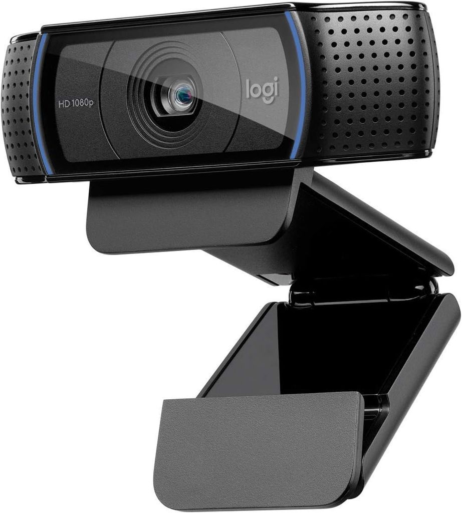 Imagen de: Logitech C920 HD Pro Webcam,Videoconferencias1080p/30 fps,Sonido Estéreo,Corrección de Iluminación HD,Skype/Hangouts/FaceTime, PC/Mac/Android/Chromebook, Funcionan con Teams, Google Meet, Zoom-Negro