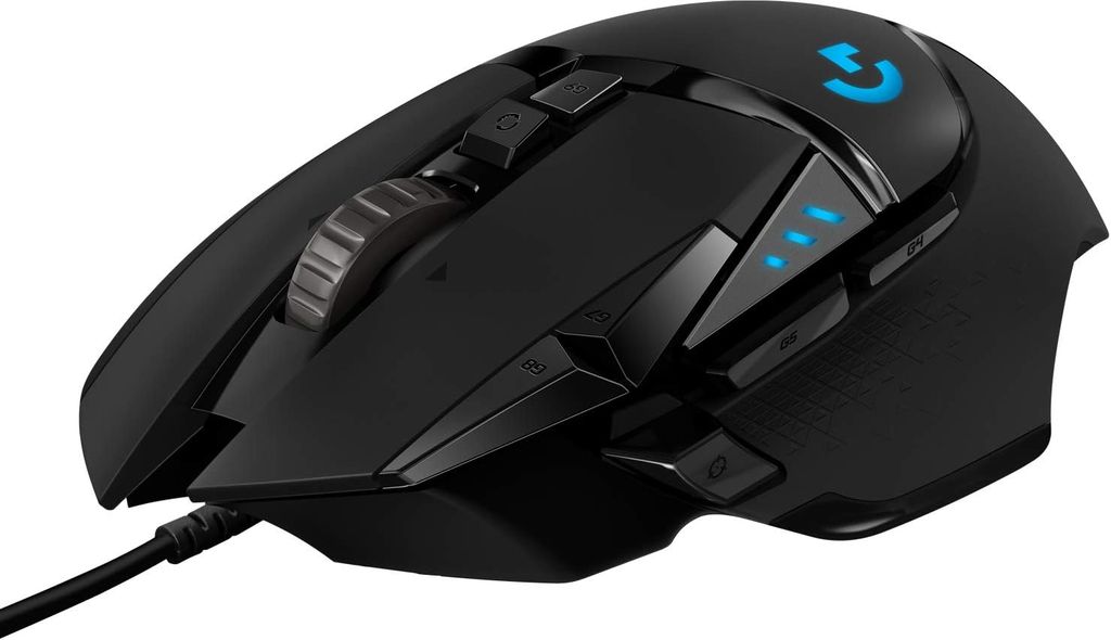 Imagen de: Logitech G G502 HERO Ratón Gaming con Cable Alto Rendimiento, Captor HERO 25K, 25,600 DPI, RGB, Peso Personalizable, 11 Botones Programables, Memoria Integrada, PC/Mac - Negro