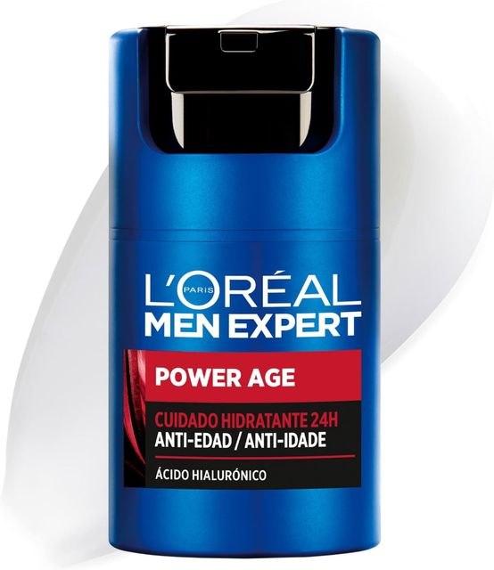 Imagen de la oferta: L'Oréal Crema hidratante para hombre, Antiarrugas y antienvejecimiento, Con ácido hialurónico hidratante para el envejecimiento, Para pieles secas y apagadas, Men Expert Power Age, 50ml