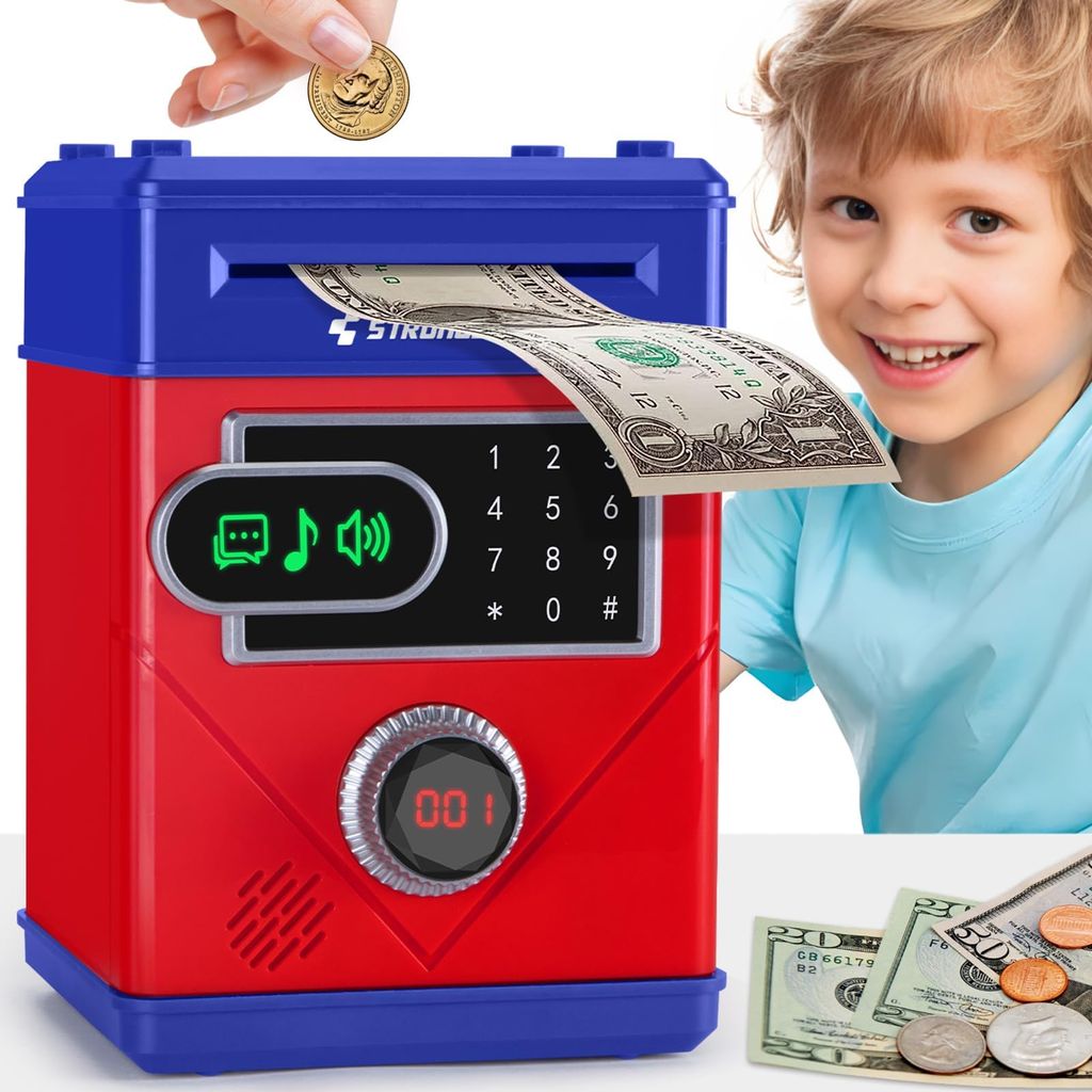 Imagen de: Ltteaoy Hucha Electrónica Niños 3-12 Años, Hucha con Pantalla Táctil Cajero Automatico