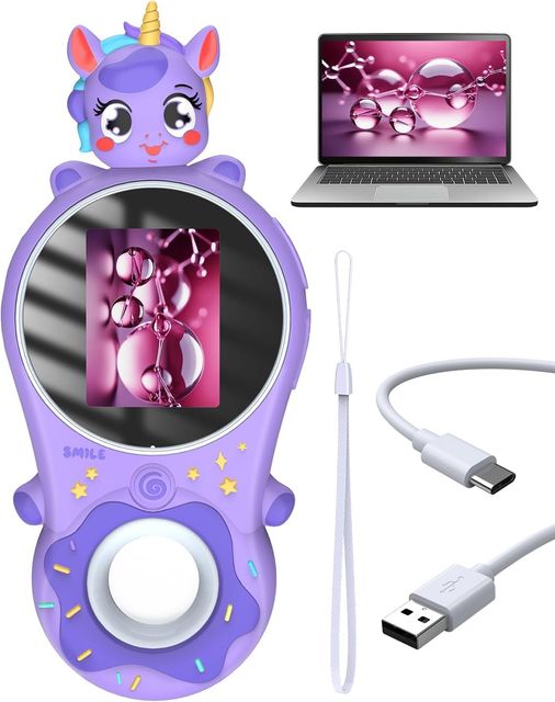 Imagen de la oferta: Microscopio Portátil Digital Infantil, Mini Microscopio de Bolsillo con 8 LEDs, 500x, Carcasa Ecológica de Silicona