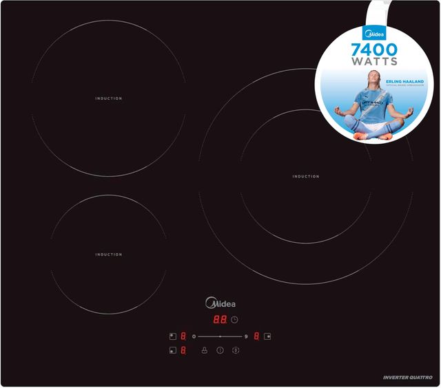 Imagen de la oferta: MIDEA Placa Inducción 3 fuegos 60 cm 7400 W - Vitroceramica Induccion Integrada con Panel de control tactil, Inverter quattro, 9 Niveles de Potencia, Booster, Indicador de Luz, y Temporizador