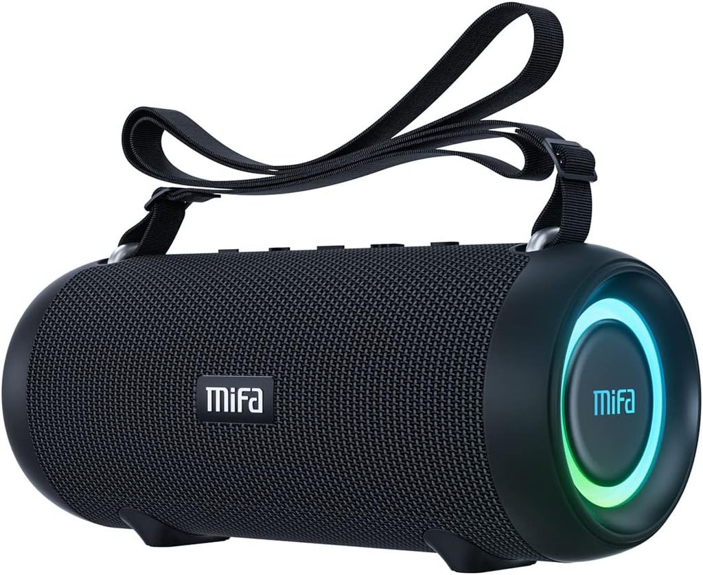 Imagen de: MIFA A90 Altavoz Portátil Bluetooth Inalámbrico Impermeable RGB LED Luz True Wireless Stereo 30 Horas de Reproducción, micro-SD, Memoria USB, Jack 3,5mm, Carga Type C, Negro