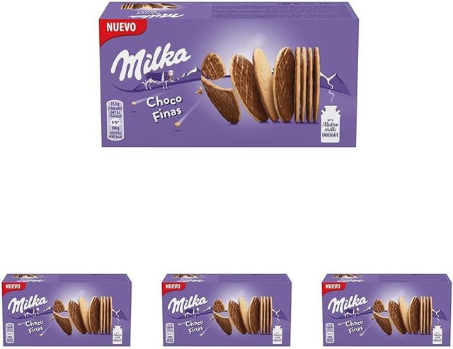 Imagen de la oferta: Milka Choco Finas Galletas con Chocolate con Leche de los Alpes 126g (Paquete de 4)