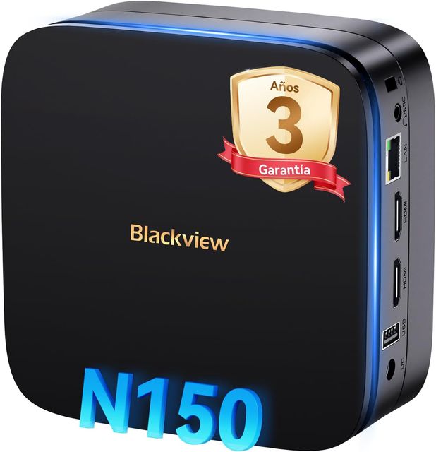 Imagen de la oferta: Blackview MP60 N150 Mini PBlackview MP60 Mini PC W- 11 Pro，Twin Lake N150 (hasta 3,6 GHz) 16 GB RAM/512 GB M.2 SSD Espandibile hasta 2TB, Doble HDMI UHD Display 4K, 5G WIFI/BT/RJ45C